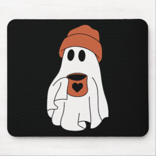 Tapis De Souris Fantôme Boire Café Drôle Costume Halloween Coff