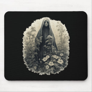 Tapis De Souris Fantôme Gothique Dans La Forêt Fantôme Floral Vint