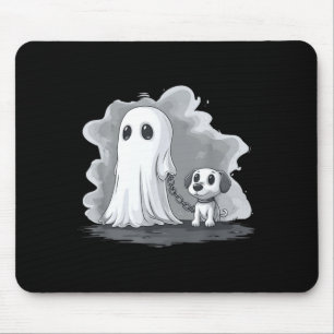Tapis De Souris Fantôme tenant un chiot Costume drôle d'Halloween