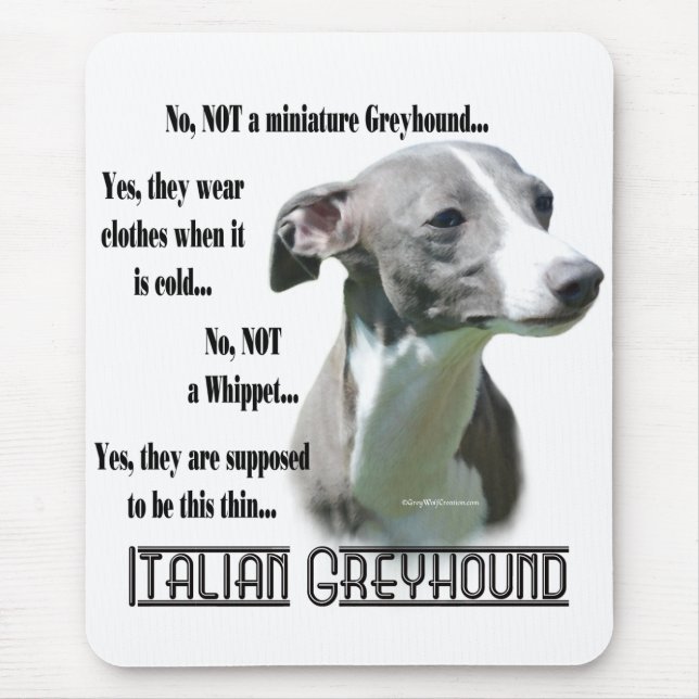 Tapis De Souris FAQ italienne Greyhound (Devant)