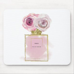 Tapis De Souris Fashion Florale Bouteille de parfum Roses roses ro