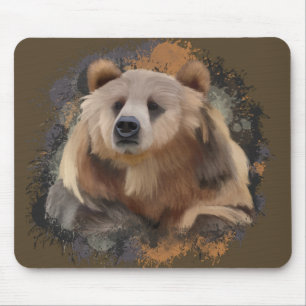 Tapis De Souris Faune Grizzly Ours Earth Tones Splatz