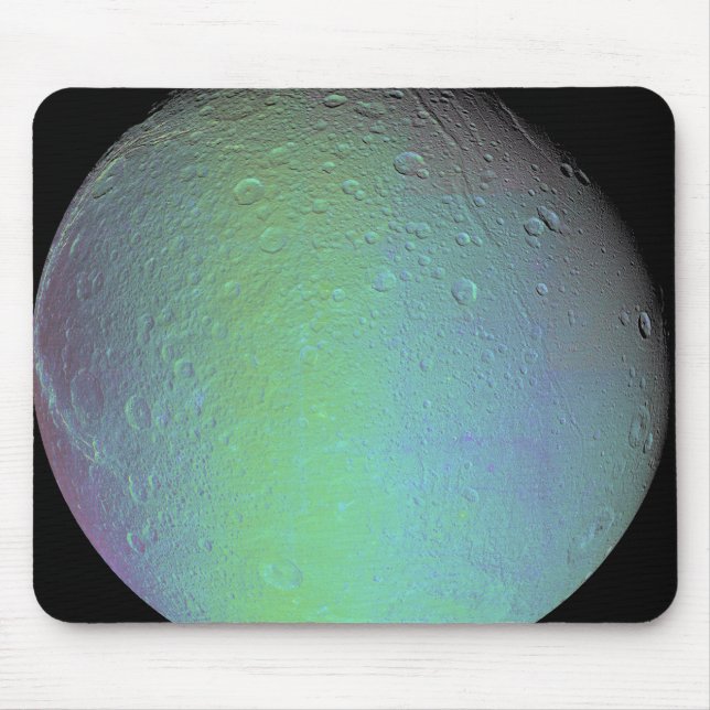 Tapis De Souris Fausse vue couleur de la lune de Saturne Dione (Devant)