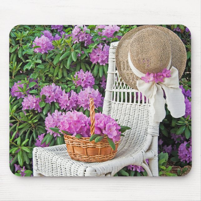 Tapis De Souris fauteuil en osier dans le jardin azalea (Devant)