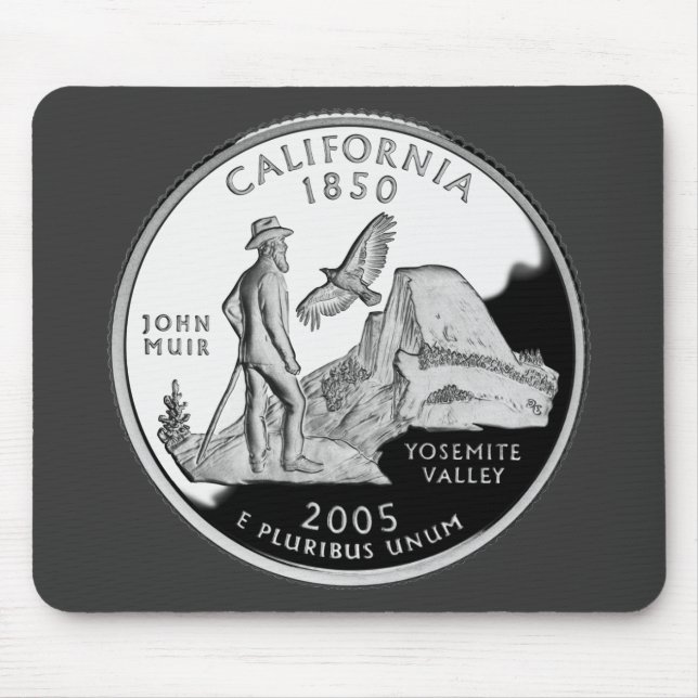 Tapis De Souris Faux California State Quarter Yosemite Valley Muir (Devant)