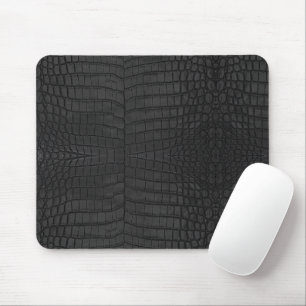 Tapis De Souris Faux Crocodile noir en cuir Imprimer