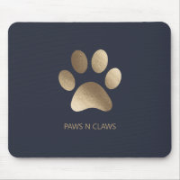 Faux Gold Empreinte de patte Sur Rich Navy