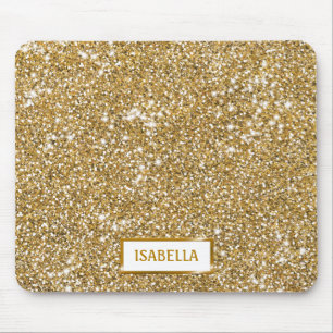 Tapis De Souris Faux Golden Yellow Parties scintillant Texture Loo