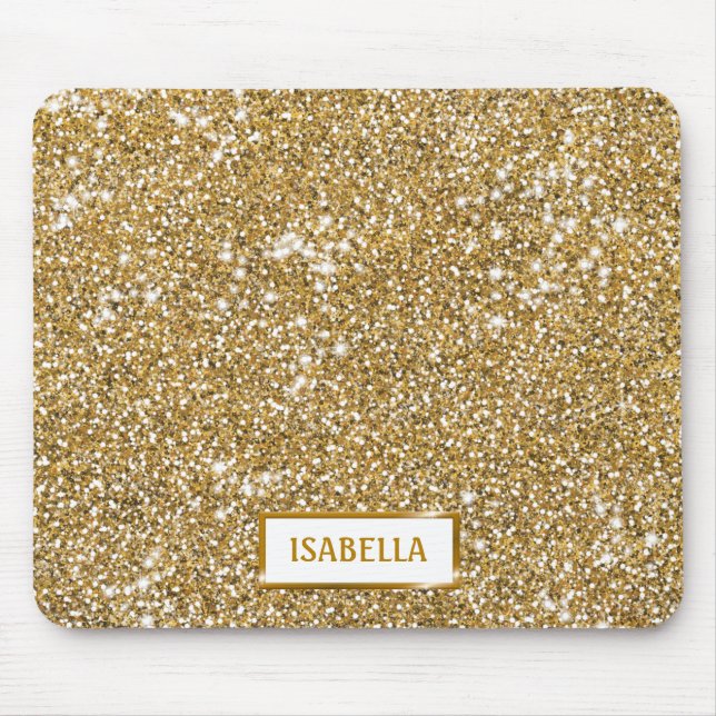 Tapis De Souris Faux Golden Yellow Parties scintillant Texture Loo (Devant)