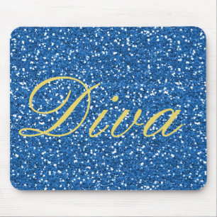 Tapis De Souris Faux Parties scintillant Diva Design en bleu