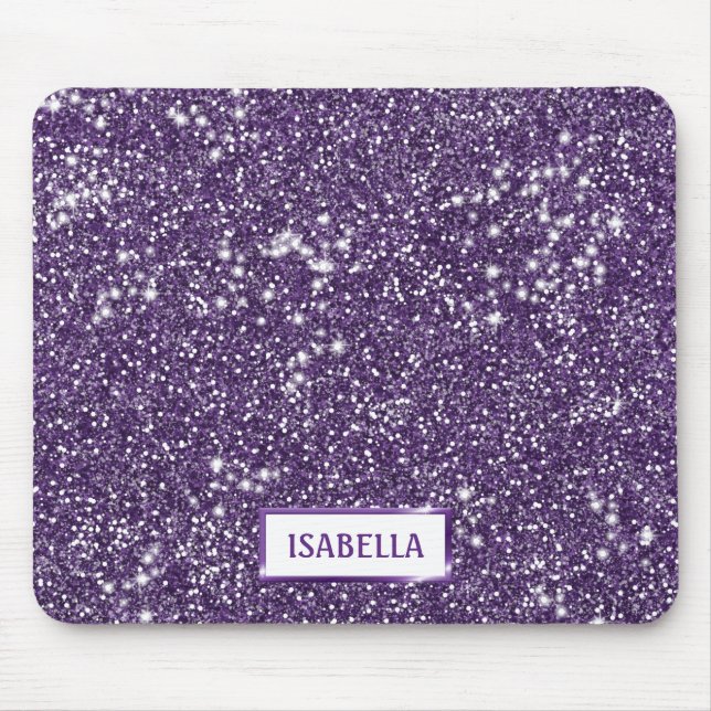 Tapis De Souris Faux Parties scintillant violet texture Look Avec  (Devant)