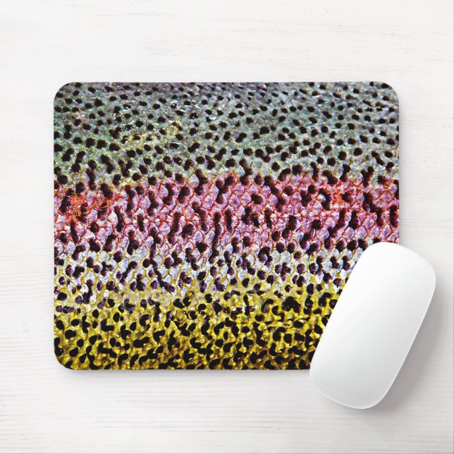 Tapis De Souris Faux Rainbow Trout Scale Texture Look Motif (Avec souris)
