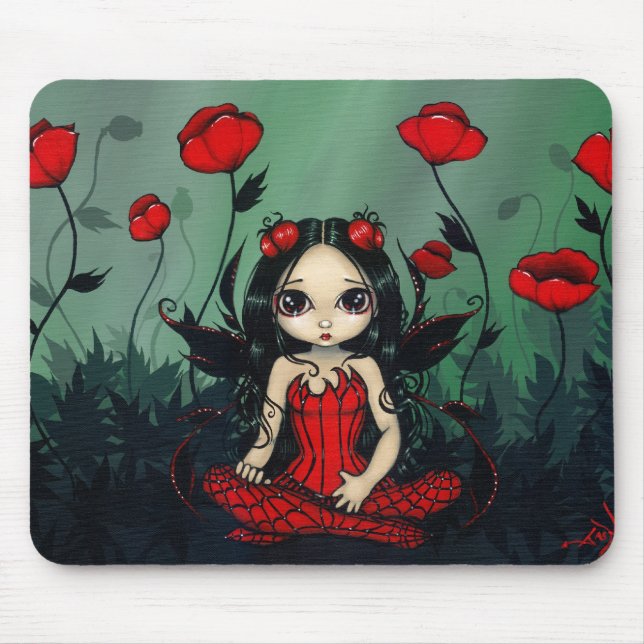 Tapis De Souris Fée gothique Mousepad de pavots de jardin de pavot (Devant)