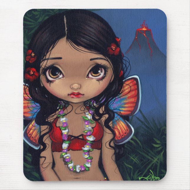 Tapis De Souris "Fée hawaïenne" Mousepad de volcan (Devant)