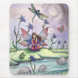 Tapis de souris fée libellule Magie au crépuscule