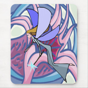 Tapis De Souris Fée Mystique Avec Mousepad Fleur