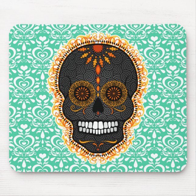 Tapis De Souris Feliz Muertos - crâne de fête Mousepad de sucre (Devant)