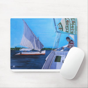 Tapis De Souris Feluccas sur le Nil Peinture d'Alfred Fox