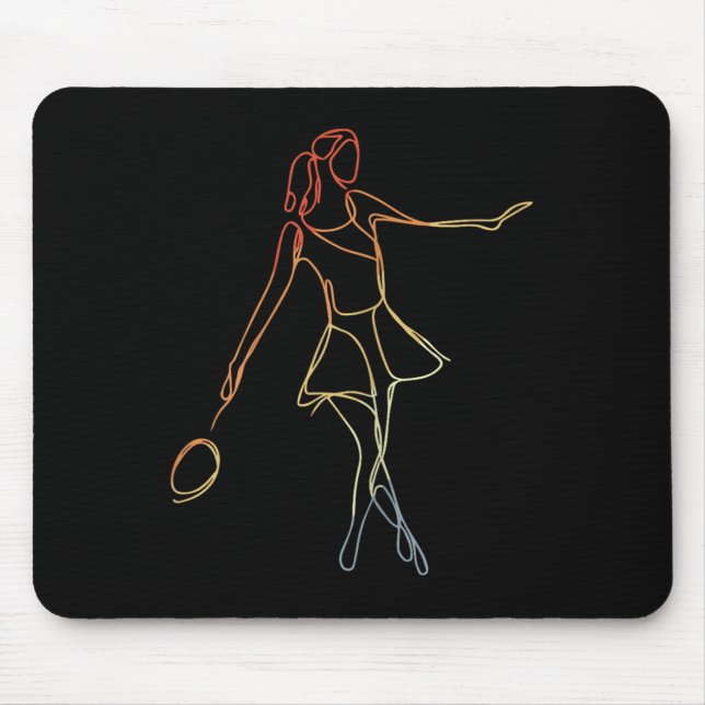 Tapis De Souris Female Badminton Player Sketch Shuttle Game For Gi (Devant)