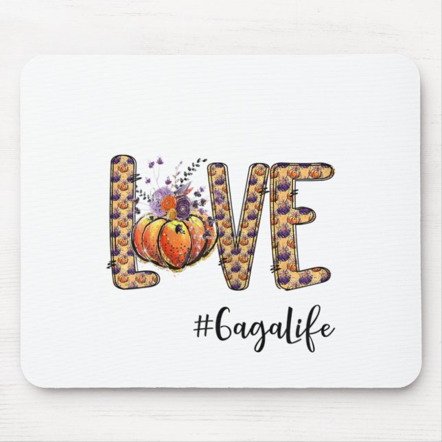 Tapis De Souris Femens Love Gaga Vie Citrouille Automne Halloween (Devant)