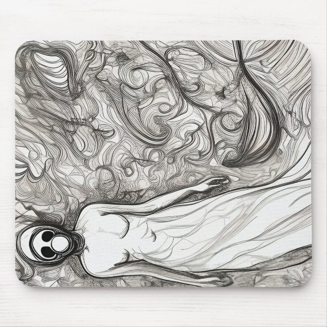 Tapis De Souris Femme au masque à gaz (Devant)