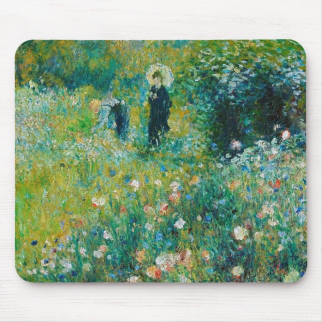 Tapis De Souris Femme avec Parasol, Jardin, Renoir (Devant)