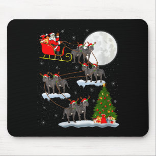 Tapis De Souris Femme Cane Corso Chien Père Noël Traîneau Volant D