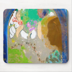 Tapis De Souris Femme dans la fenêtre, Redon