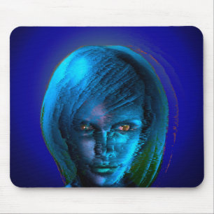 Tapis De Souris Femme dans le blues