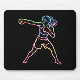 Tapis De Souris Femme de boxe MMA Thaiboxing Muay Thai