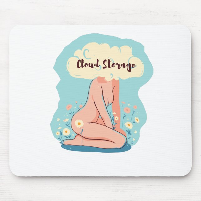 Tapis De Souris Femme de stockage cloud (Devant)