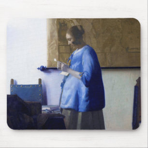 Tapis De Souris Femme en bleu, Johannes Vermeer