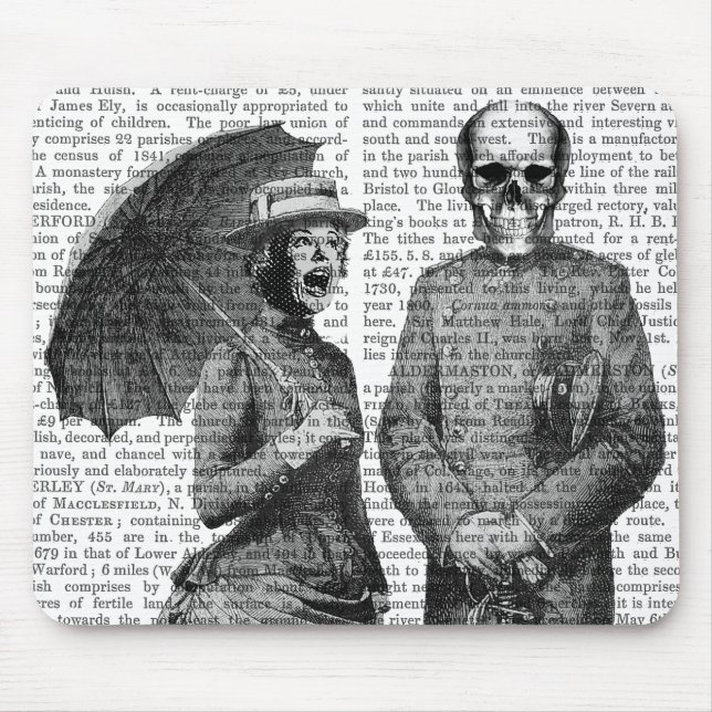 Tapis De Souris Femme hurlante et crâne (Devant)