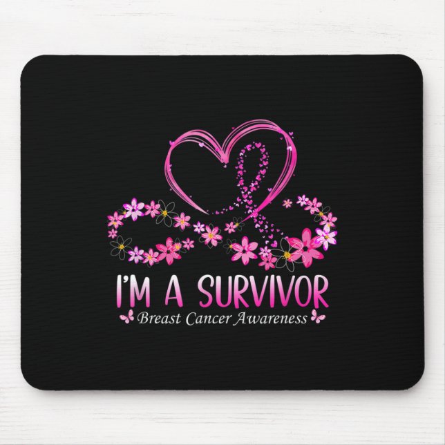 Tapis De Souris Femme I'm A Survivor Cancer du sein Sensibilisatio (Devant)