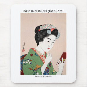 Tapis De Souris Femme japonaise appliquant rouge - Goyō Hashiguchi