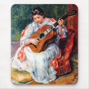 Tapis De Souris Femme jouant la guitare par Pierre Renoir