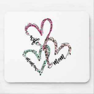 Tapis De Souris Femme Maman Memaw Cœur de léopard Saint-Valentin F