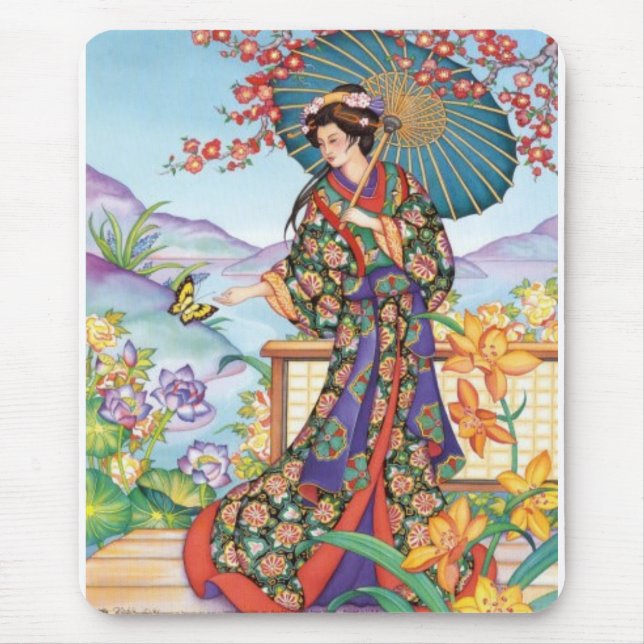 Tapis De Souris Femme noble avec le parasol Mousepad (Devant)