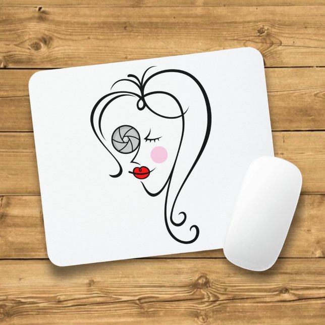 Tapis De Souris Femme photographe (Créateur téléchargé)