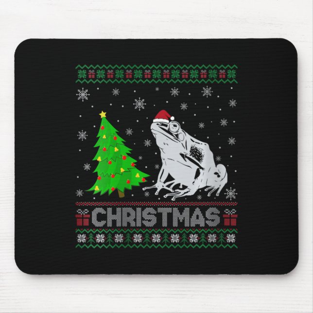 Tapis De Souris Femme Poison Dart Frog Xmas Arbre Éclairage Laide  (Devant)