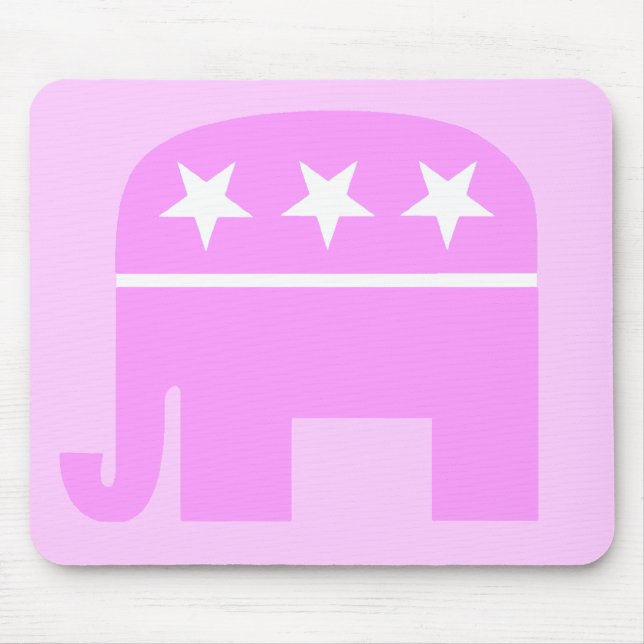 Tapis De Souris Femme Républicaine Conservatrice Pink Elephant (Devant)