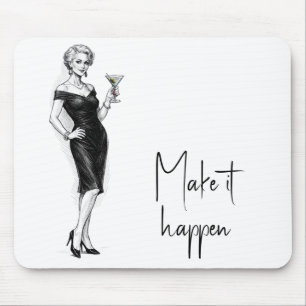 Tapis De Souris Femme Sophistiquée Avec Martini