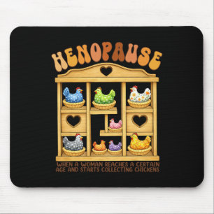 Tapis De Souris Femmes en ménopause ramassant des poules, poule da