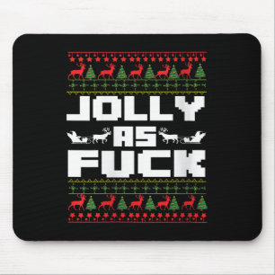 Tapis De Souris Femmes joyeuses comme pour Noël drôle obscène juro