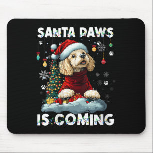 Tapis De Souris Femmes Poodle Noël Arbre Lumières Décorations Do