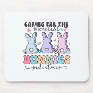 Tapis De Souris Femmes prenant soin des lapins les plus mignons Pé