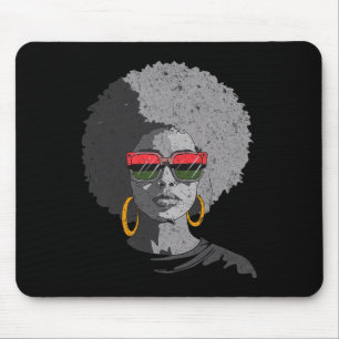 Tapis De Souris Femmes Reine noire Afro Melanin Face Driving Junet