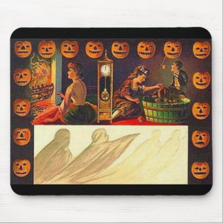 Tapis De Souris Femmes vintages, fantôme et Jack o' Lanterns