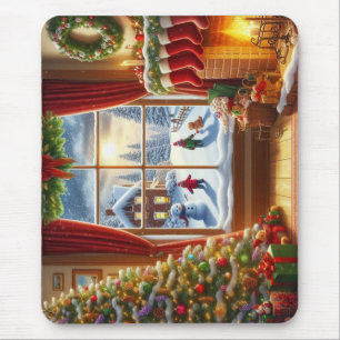 Tapis De Souris Fenêtre de Noël cosy