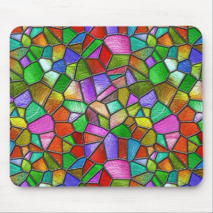 Tapis De Souris Fenêtre de verre coloré abstrait